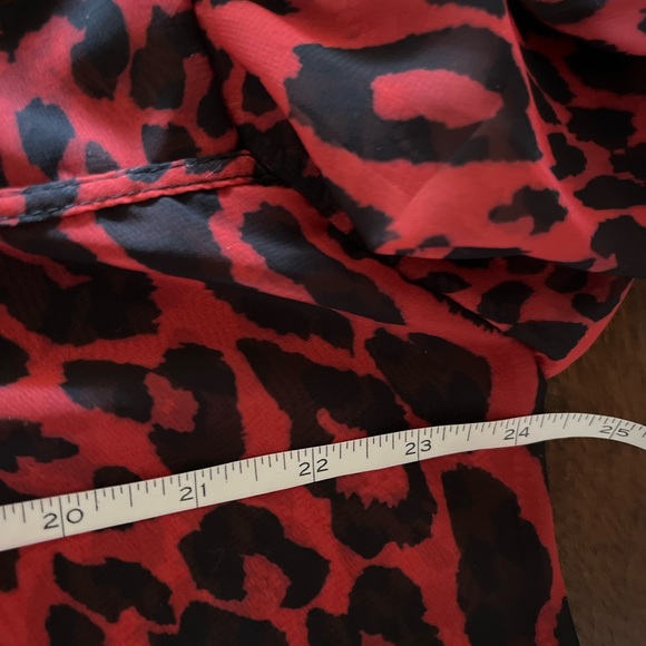 NWT ZARA Animal print blouse muted orange and black print - Picture 8 of 10